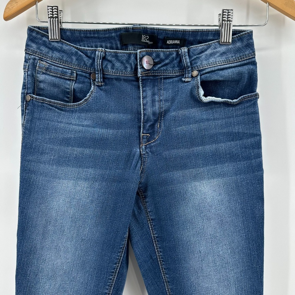 1822 Denim Adrianna Jeans Womens 4 Blue Whisker Skinny Stretch Low Rise 5-Pocket